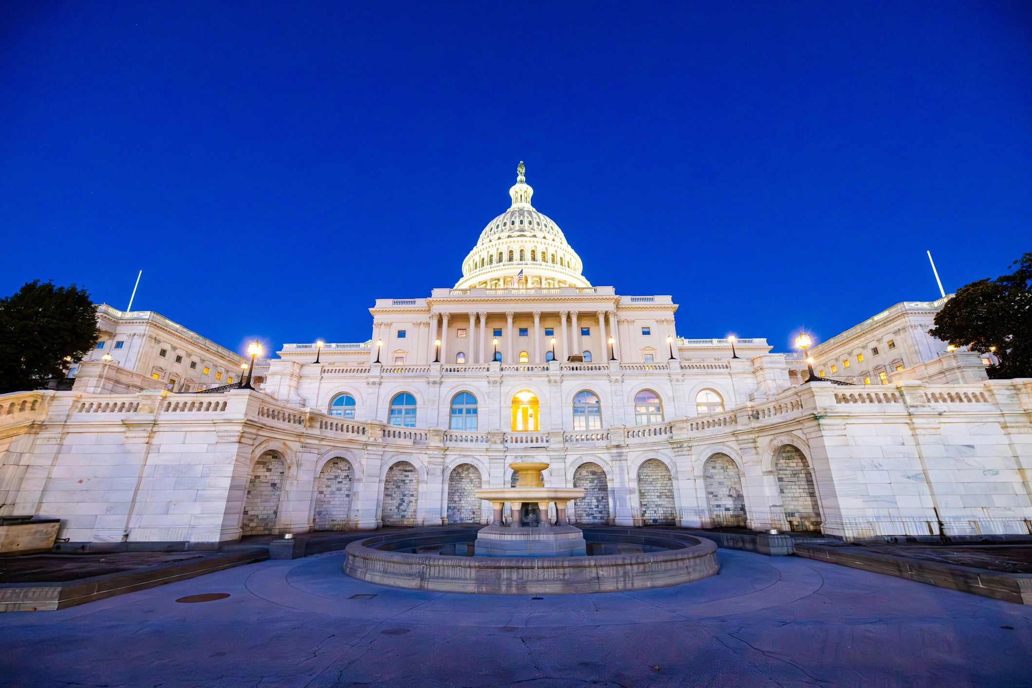 US Capitol Building at twilight in Washington, DC